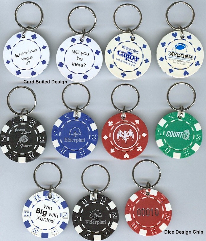 Custom Imprint Custom imprinted poker chip keyrings at factory direct